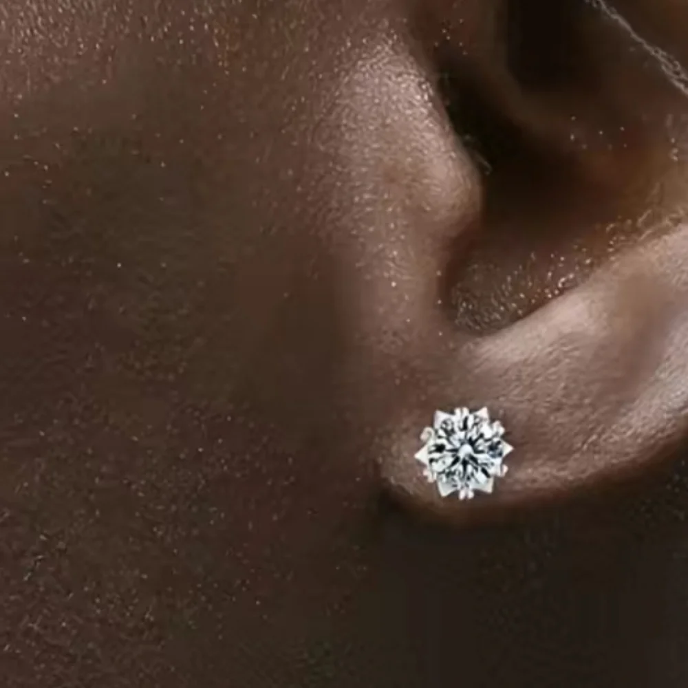 1ct MOISSONITE Diamond EARRINGS. GENUINE CERTIFIED Starburst 18kg / 925 Sterling - Picture 5 of 12